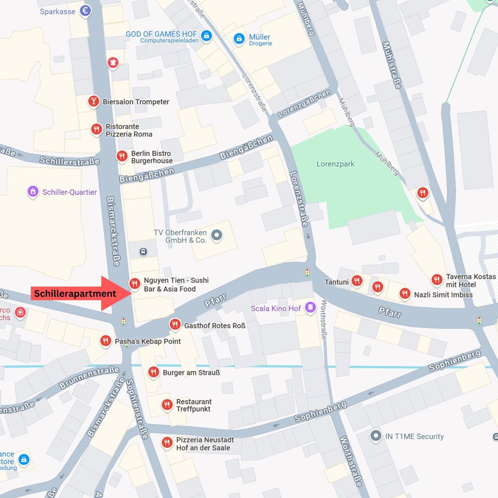 Schillerapartment Hof, Kueche, 24h Digital-checkin, Parkplatz, Wlan250mbit Hof (Bavaria)